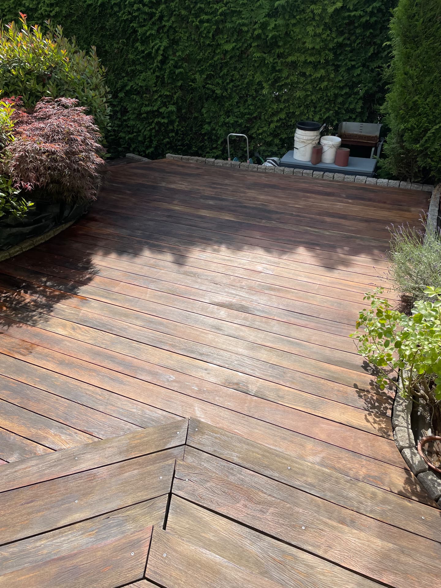 Holzterrasse aufbereitet Nachher
